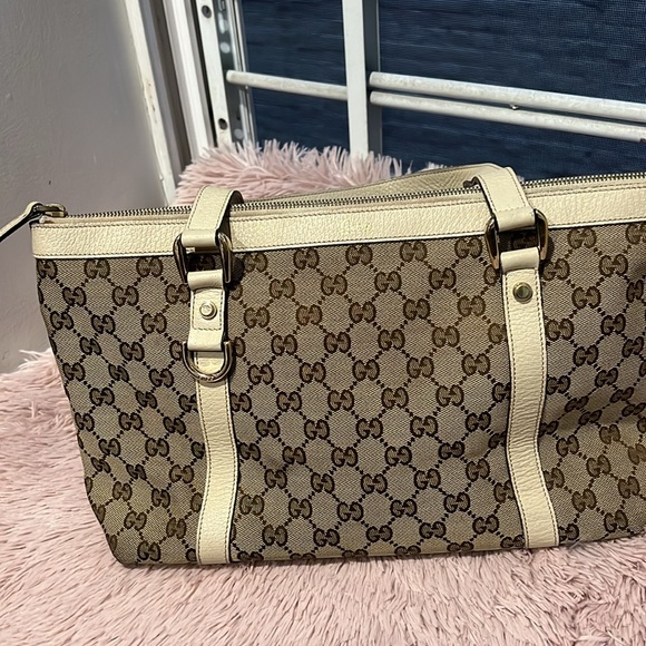 GUCCi tote bag  GG handle 52 gusset 12 height 21 height - Picture 3 of 8